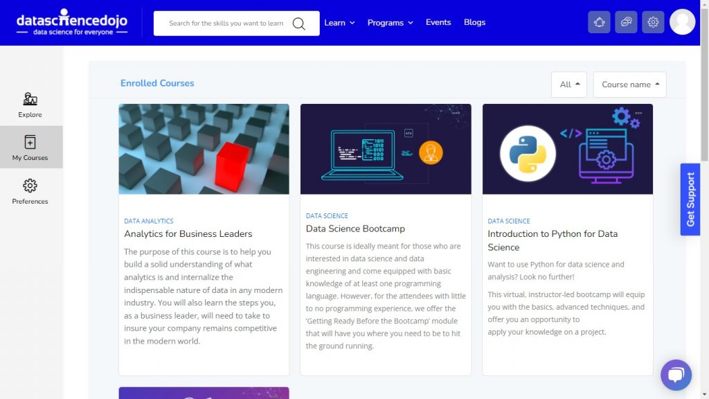 Data Science Dojo Bootcamp Learning Portal