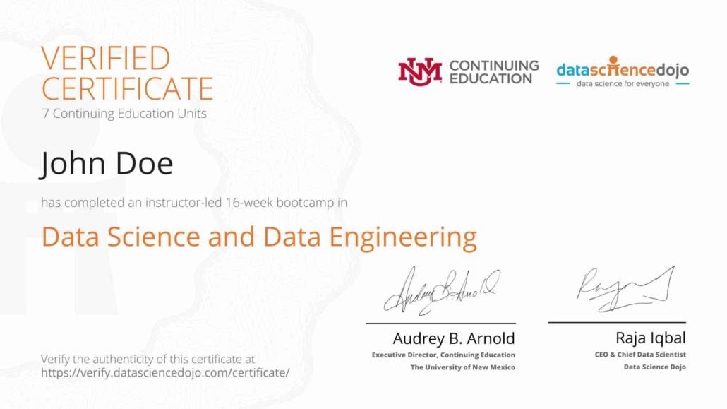 Data Science Dojo Certificate